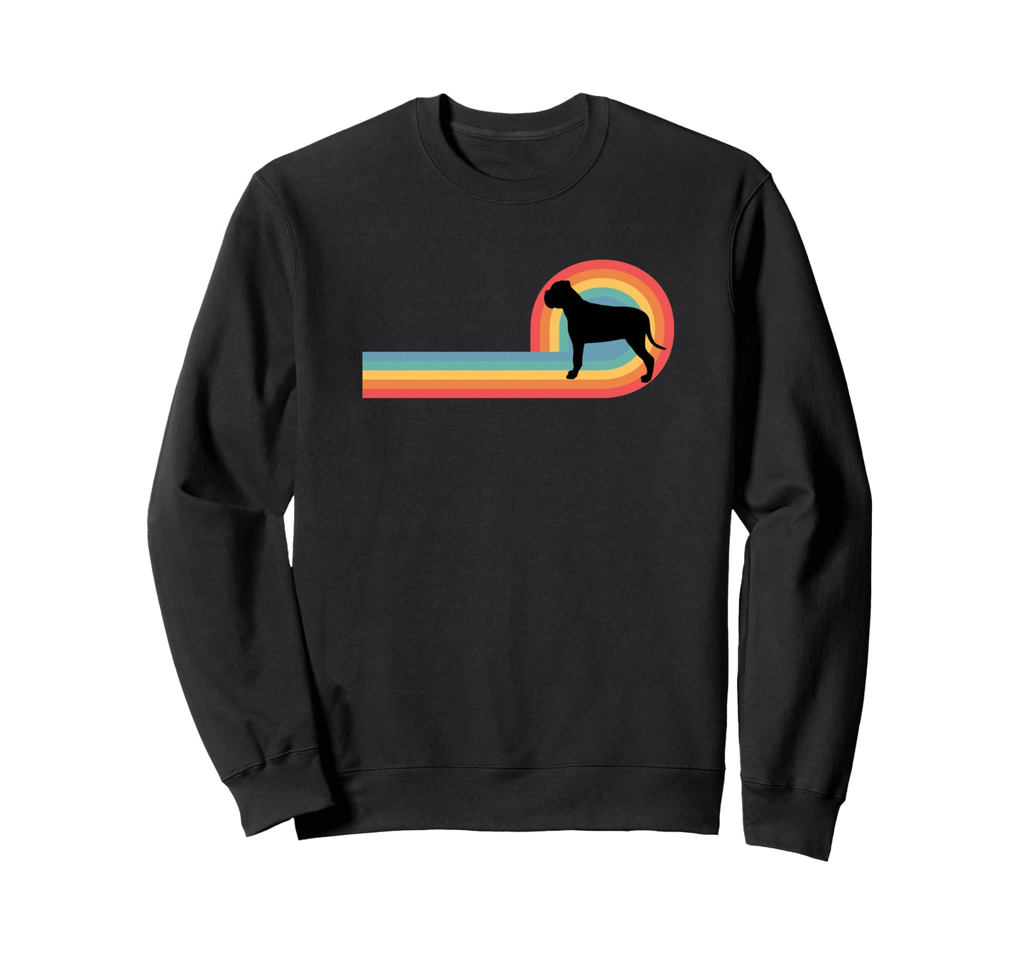 Bull Mastiff 70S Rainbow Dog Dad Sweatshirt - Aesthetic Graphic for Adults - T-Shirt, Sweatshirt, Hoodie