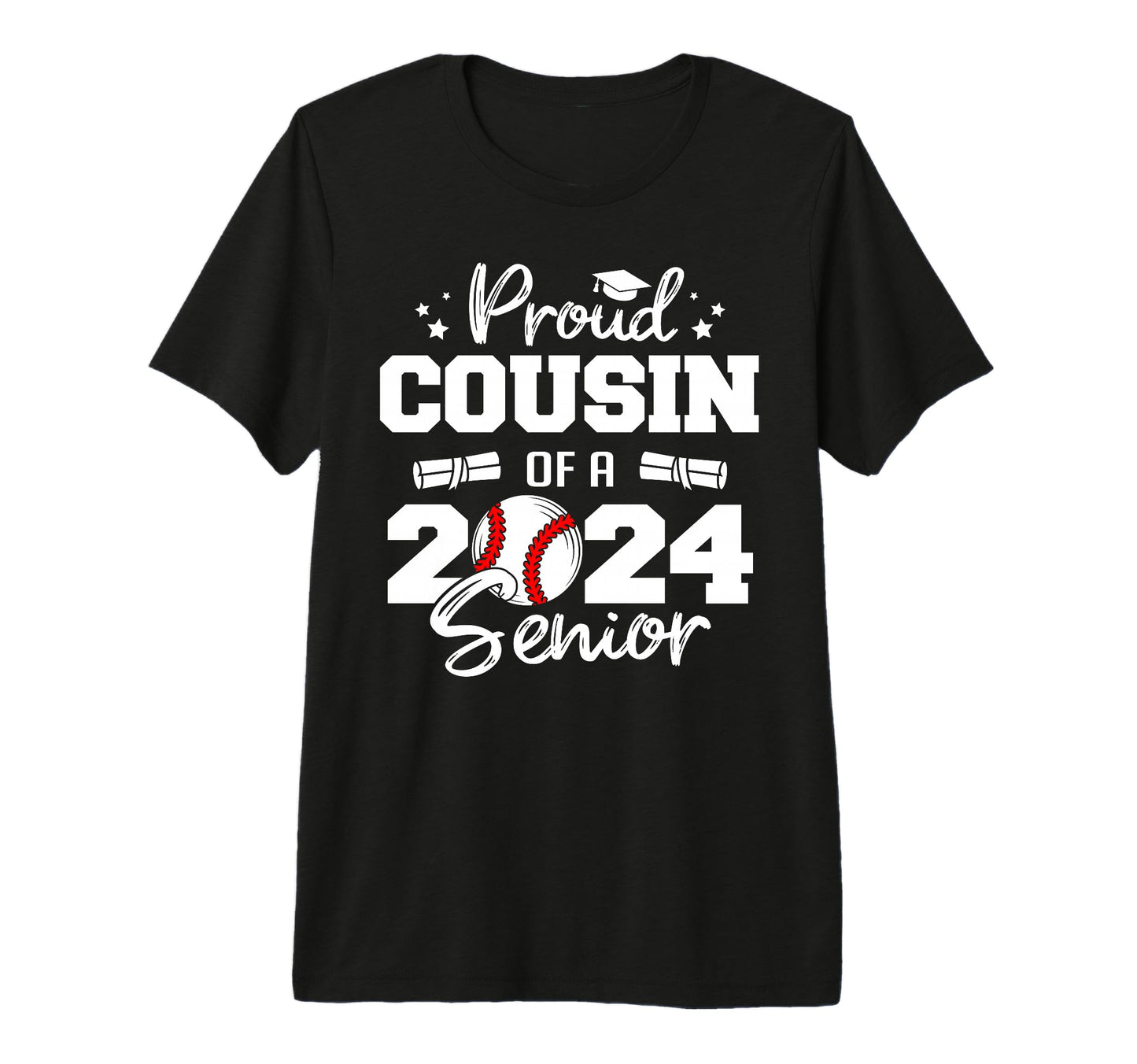 Proud Cousin 2024 Senior Funny T-Shirt - Minimalist Print for Adults - T-Shirt, Sweatshirt, Hoodie