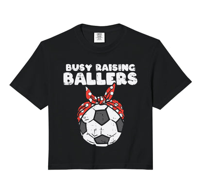 Busy Raising Ballers Soccer Polka T-Shirt - Casual Everyday Wear Men Women - T-Shirt, Sweatshirt, Hoodie