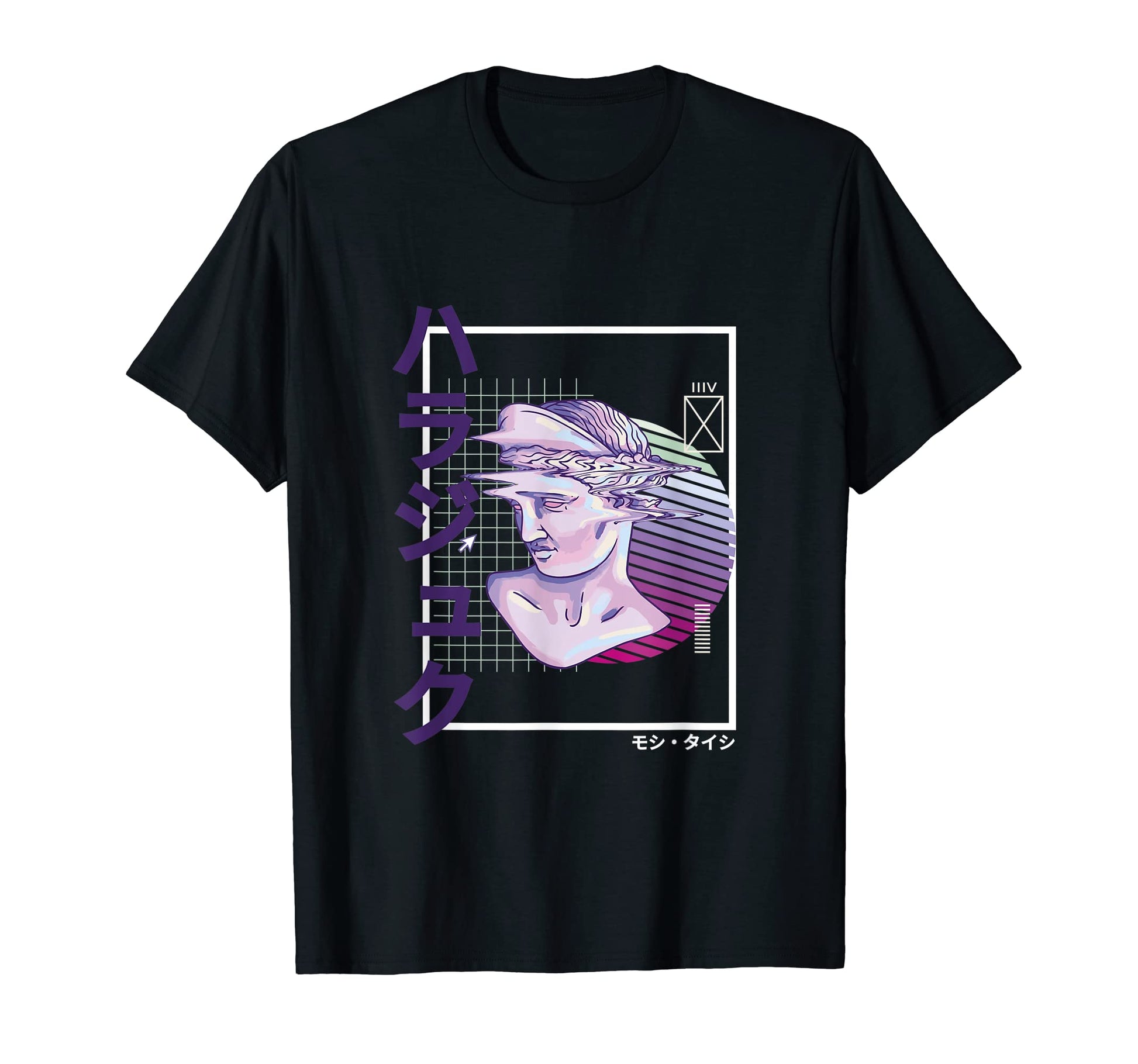 Vaporwave Statue Aesthetic Art Glitch T-Shirt - Graphic Print Men Women - T-Shirt, Sweatshirt, Hoodie