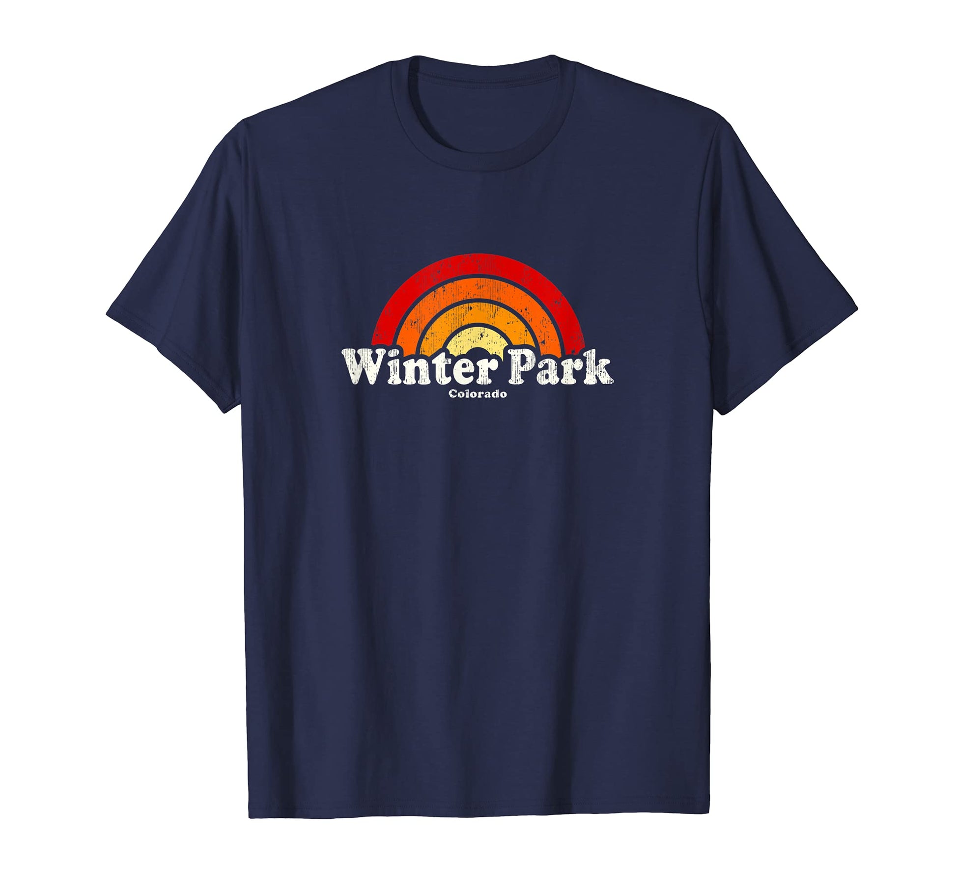 Winter Park Colorado Co 70S Rainbow T-Shirt - Minimalist Print Unisex - T-Shirt, Sweatshirt, Hoodie