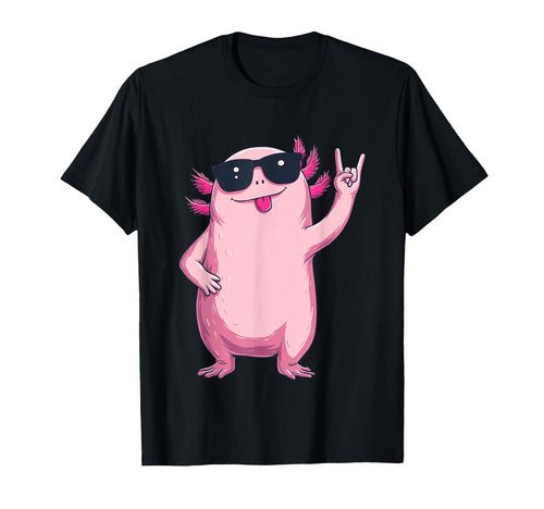 Funny Axolotl Animal Rock T-Shirt - Unique Graphic for Adults - T-Shirt, Sweatshirt, Hoodie