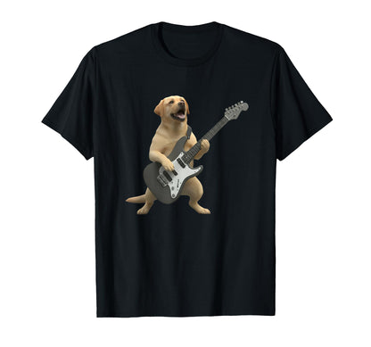 Labrador Playing Electric Guitar T-Shirt - Custom Art Print Men Women - T-Shirt, Sweatshirt, Hoodie