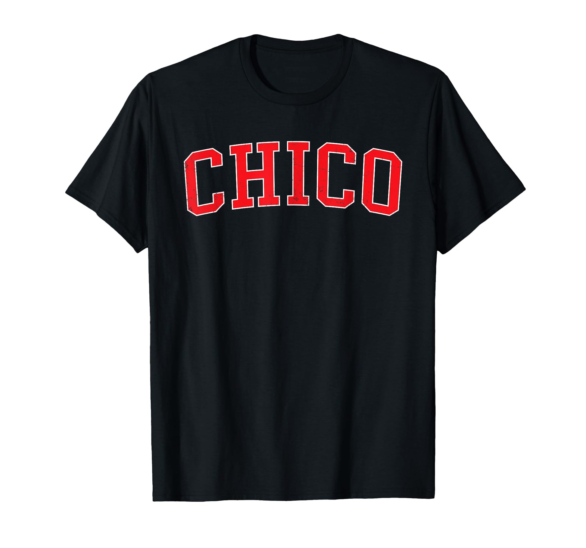 Chico Ca Varsity Red Text T-Shirt - Aesthetic Graphic Unisex - T-Shirt, Sweatshirt, Hoodie