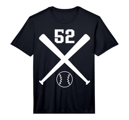 Baseball Softball Number 52 Performance T-Shirt - Aesthetic Graphic Unisex - T-Shirt, Sweatshirt, Hoodie