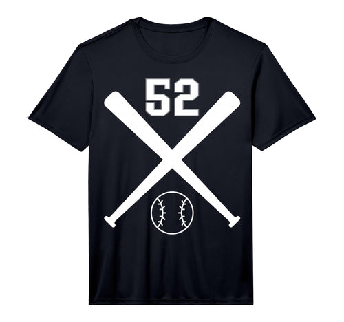 Baseball Softball Number 52 Performance T-Shirt - Aesthetic Graphic Unisex - T-Shirt, Sweatshirt, Hoodie