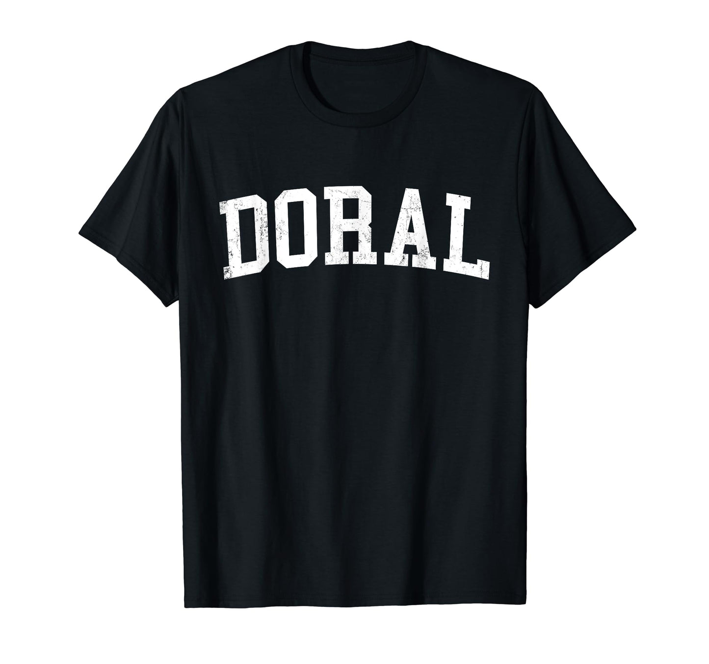 Doral Fl Distressed White Varsity T-Shirt - Unique Graphic for Adults - T-Shirt, Sweatshirt, Hoodie