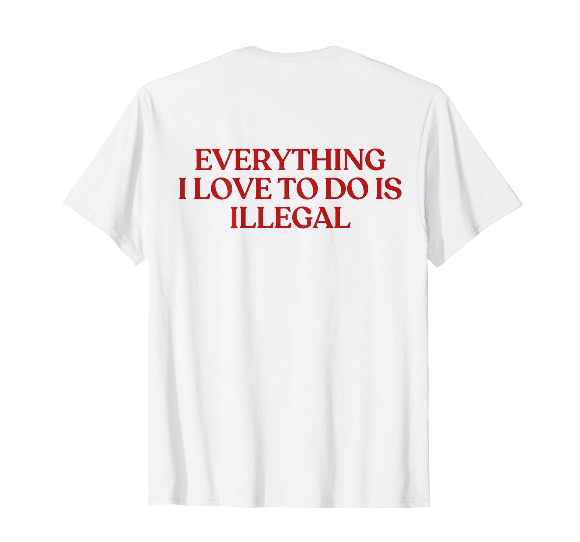 Everything I Love To Do Is Illegal T-Shirt - Aesthetic Graphic for Adults - T-Shirt, Sweatshirt, Hoodie