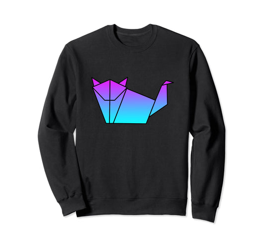 Wolf Origami Vaporwave Aesthetic Sweatshirt - Minimalist Print for Adults - T-Shirt, Sweatshirt, Hoodie