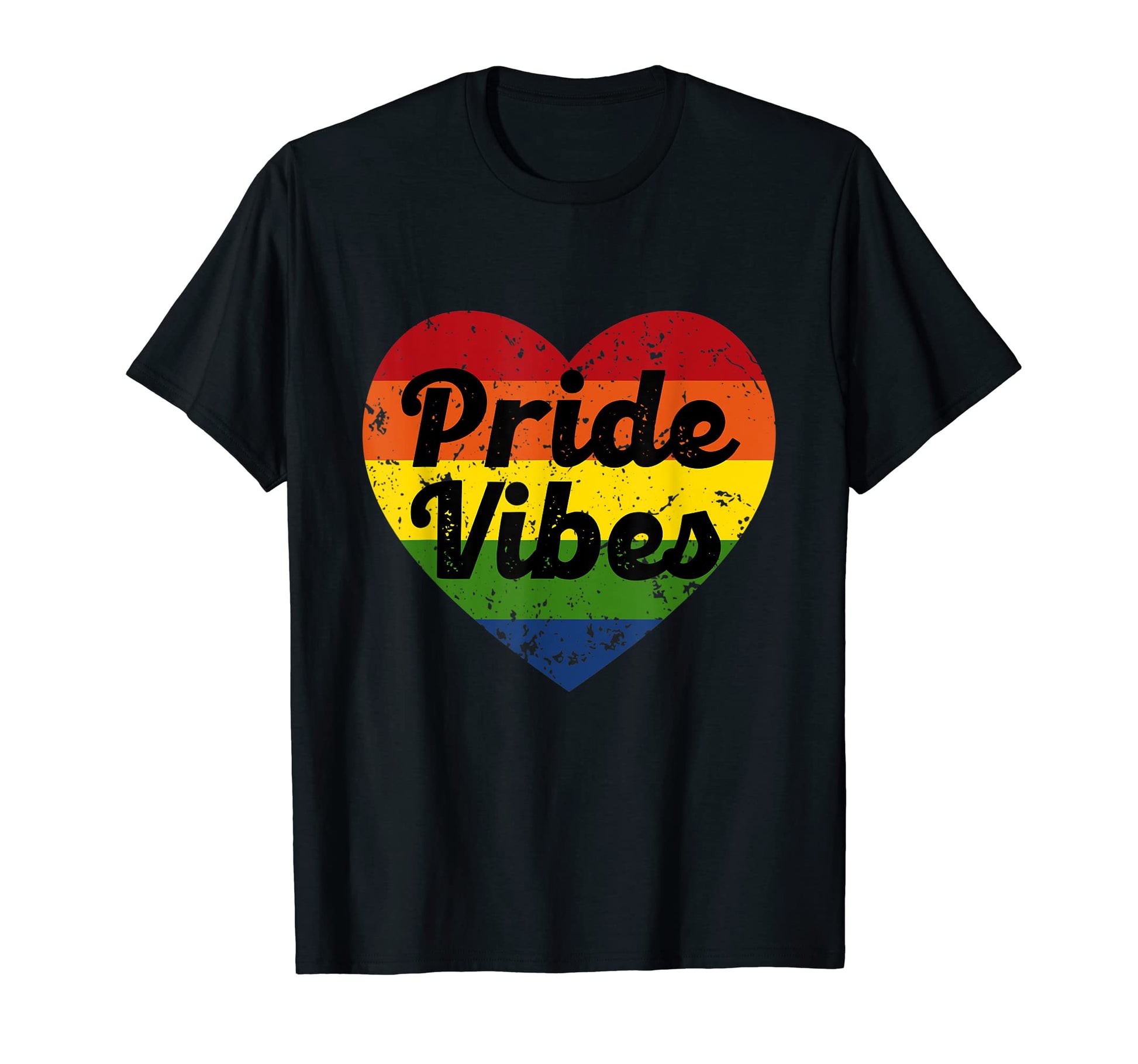 Pride Vibes Heart Rainbow Lgbtq T-Shirt - Aesthetic Graphic Men Women - T-Shirt, Sweatshirt, Hoodie