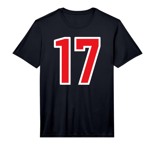 White Red Sports Team Number 17 Performance T-Shirt - Trendy Graphic Unisex - T-Shirt, Sweatshirt, Hoodie