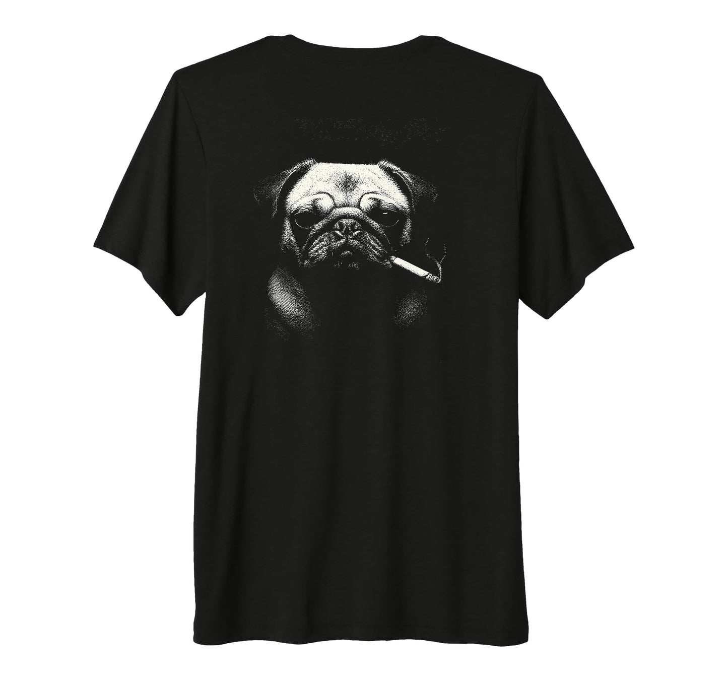 Pug Smoking Cigarette Y2K Grunge Meme T-Shirt - Minimalist Print Unisex - T-Shirt, Sweatshirt, Hoodie