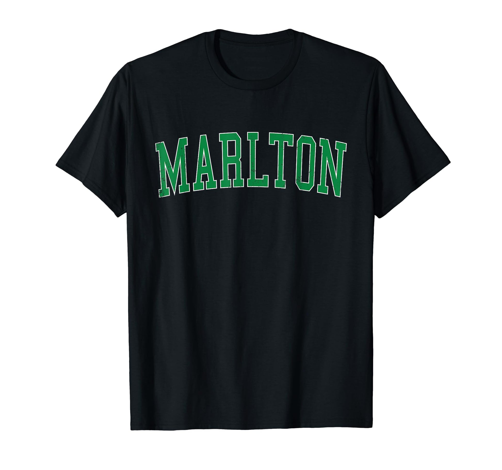 Marlton Nj Distressed Green Varsity T-Shirt - Minimalist Print Unisex - T-Shirt, Sweatshirt, Hoodie