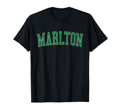 Marlton Nj Distressed Green Varsity T-Shirt - Minimalist Print Unisex - T-Shirt, Sweatshirt, Hoodie