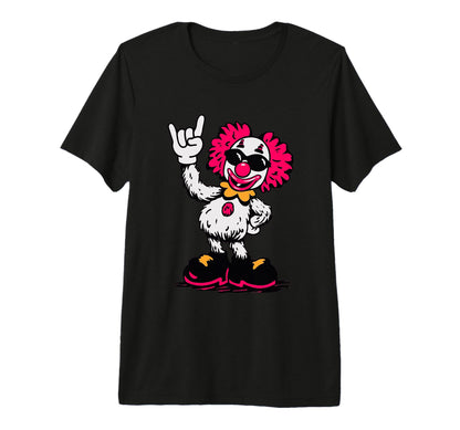 Clown Rock Hand Sign Punk Comic Mascot T-Shirt - Unique Graphic Men Women - T-Shirt, Sweatshirt, Hoodie