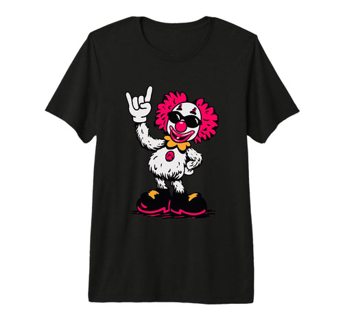 Clown Rock Hand Sign Punk Comic Mascot T-Shirt - Unique Graphic Men Women - T-Shirt, Sweatshirt, Hoodie