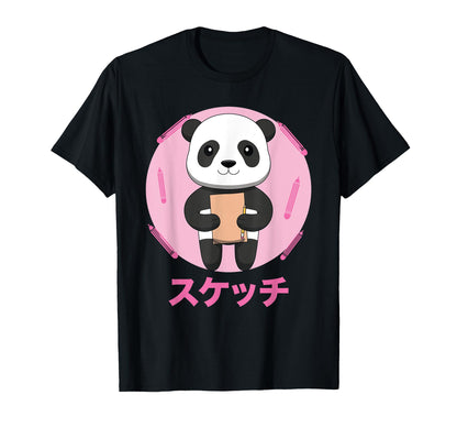 Panda Sketching Vaporwave Aesthetics T-Shirt - Trendy Graphic for Adults - T-Shirt, Sweatshirt, Hoodie