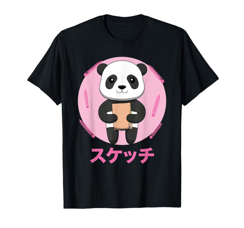 Panda Sketching Vaporwave Aesthetics T-Shirt - Trendy Graphic for Adults - T-Shirt, Sweatshirt, Hoodie