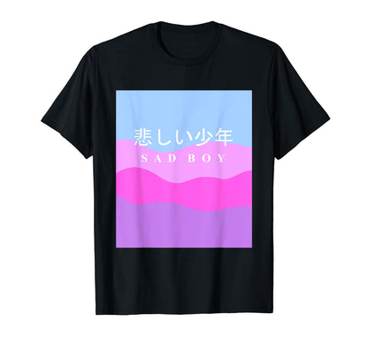 Sad Vaporwave Aesthetic Japanese T-Shirt - Fun Novelty Design for Adults - T-Shirt, Sweatshirt, Hoodie