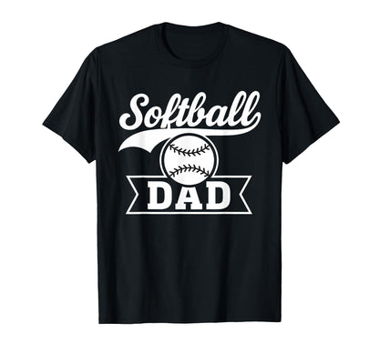 Softball Dad Minimalist Proud T-Shirt - Fun Novelty Design for Adults - T-Shirt, Sweatshirt, Hoodie