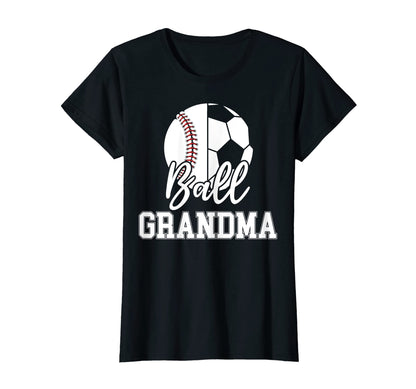 Womens Ball Grandma Raising Ballers T-Shirt - Trendy Graphic for Adults - T-Shirt, Sweatshirt, Hoodie