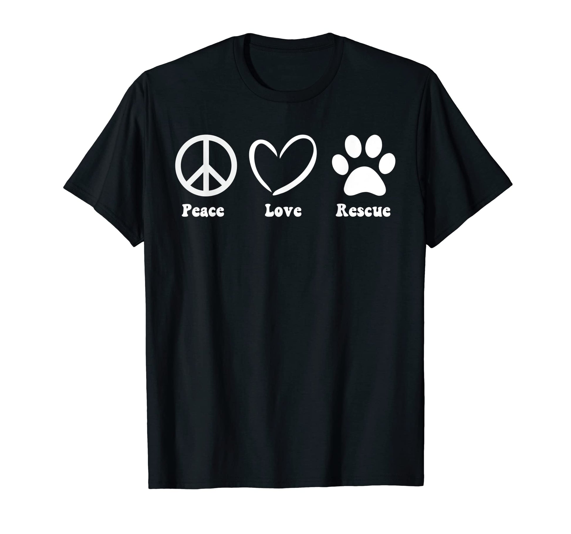 Peace Love Adopt Dog Cat Animal Rescue T-Shirt - Custom Art Print Unisex - T-Shirt, Sweatshirt, Hoodie