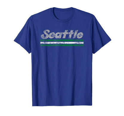 Seattle Washington Weathered Stripe T-Shirt - Graphic Print Unisex - T-Shirt, Sweatshirt, Hoodie