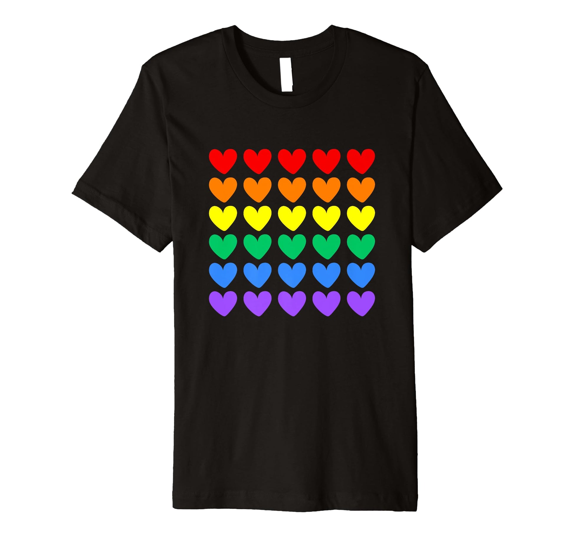 Rainbow Hearts Lgbtqa Pride Rainbow T-Shirt - Custom Art Print for Adults - T-Shirt, Sweatshirt, Hoodie
