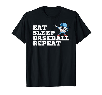 Eat Sleep Baseball Repeat Funny Parents T-Shirt - Custom Art Print Unisex - T-Shirt, Sweatshirt, Hoodie