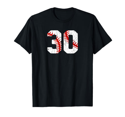 Baseball Player Jersey Number 30 30 T-Shirt - Custom Art Print Men Women - T-Shirt, Sweatshirt, Hoodie
