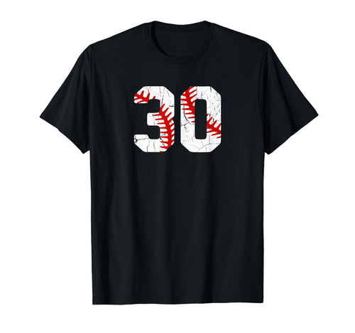 Baseball Player Jersey Number 30 30 T-Shirt - Custom Art Print Men Women - T-Shirt, Sweatshirt, Hoodie