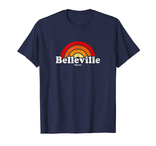 Belleville Illinois Il 70S Rainbow T-Shirt - Custom Art Print Men Women - T-Shirt, Sweatshirt, Hoodie