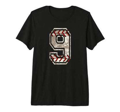 Baseball Jersey Number 9 Ninth T-Shirt - Fun Novelty Design Men Women - T-Shirt, Sweatshirt, Hoodie