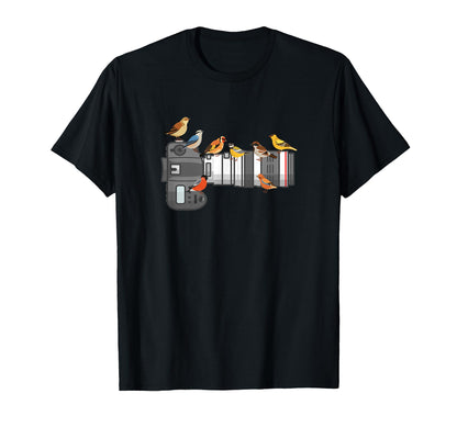 Bird Long Lens Camera Sunset T-Shirt - Custom Art Print for Adults - T-Shirt, Sweatshirt, Hoodie