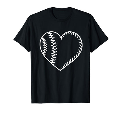 Baseball Heart Mom Dad Funny Baseball T-Shirt - Unique Graphic for Adults - T-Shirt, Sweatshirt, Hoodie