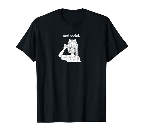 Anti Social Japanese Text Aesthetic T-Shirt - Minimalist Print Men Women - T-Shirt, Sweatshirt, Hoodie