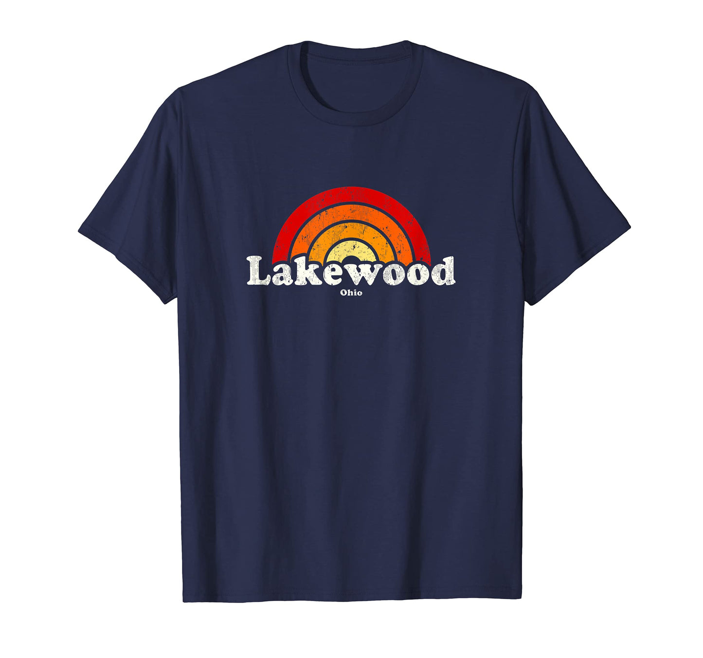 Lakewood Ohio Oh 70S Rainbow T-Shirt - Graphic Print Unisex - T-Shirt, Sweatshirt, Hoodie
