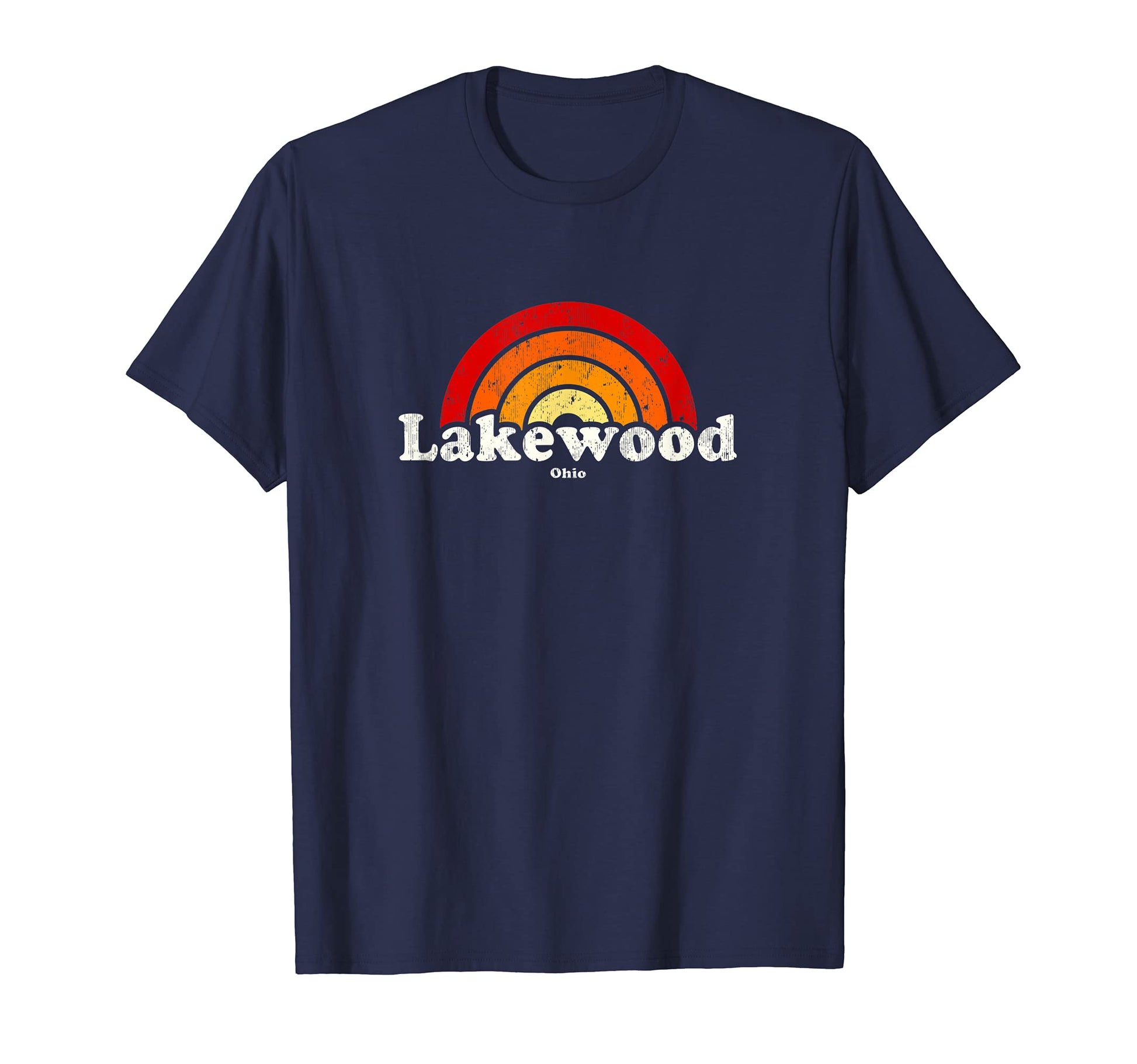 Lakewood Ohio Oh 70S Rainbow T-Shirt - Graphic Print Unisex - T-Shirt, Sweatshirt, Hoodie
