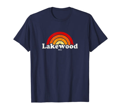 Lakewood Ohio Oh 70S Rainbow T-Shirt - Graphic Print Unisex - T-Shirt, Sweatshirt, Hoodie