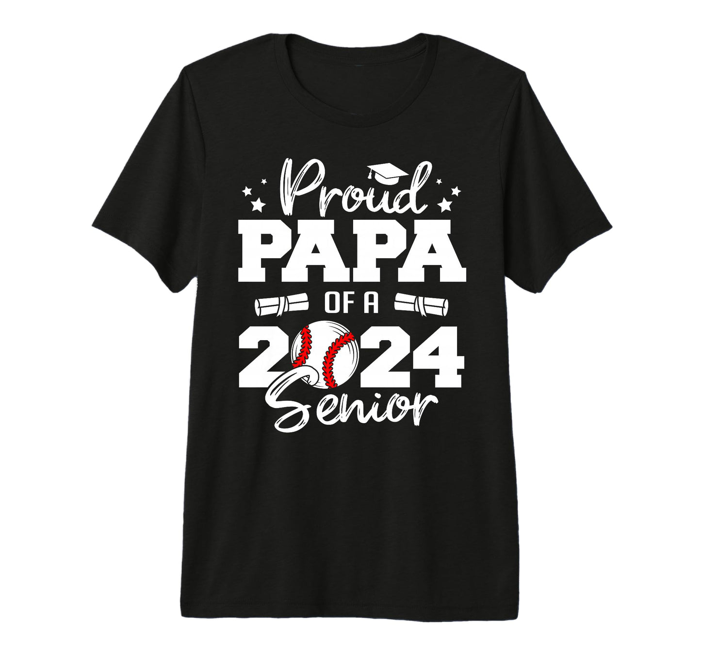 Mens Proud Papa 2024 Senior Funny T-Shirt - Graphic Print Men Women - T-Shirt, Sweatshirt, Hoodie