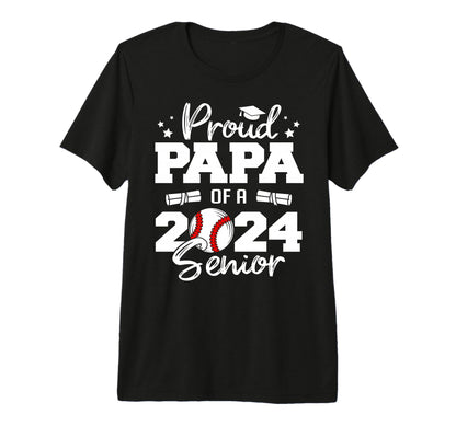 Mens Proud Papa 2024 Senior Funny T-Shirt - Graphic Print Men Women - T-Shirt, Sweatshirt, Hoodie