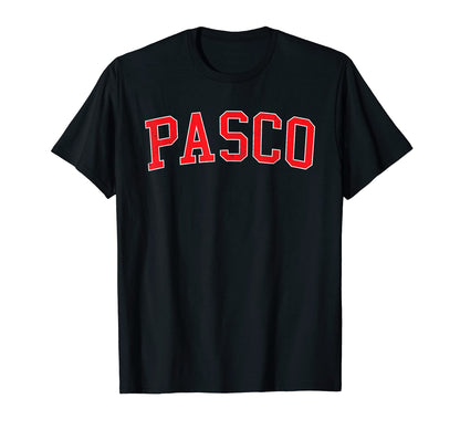 Pasco Wa Varsity Red Text T-Shirt - Graphic Print Unisex - T-Shirt, Sweatshirt, Hoodie