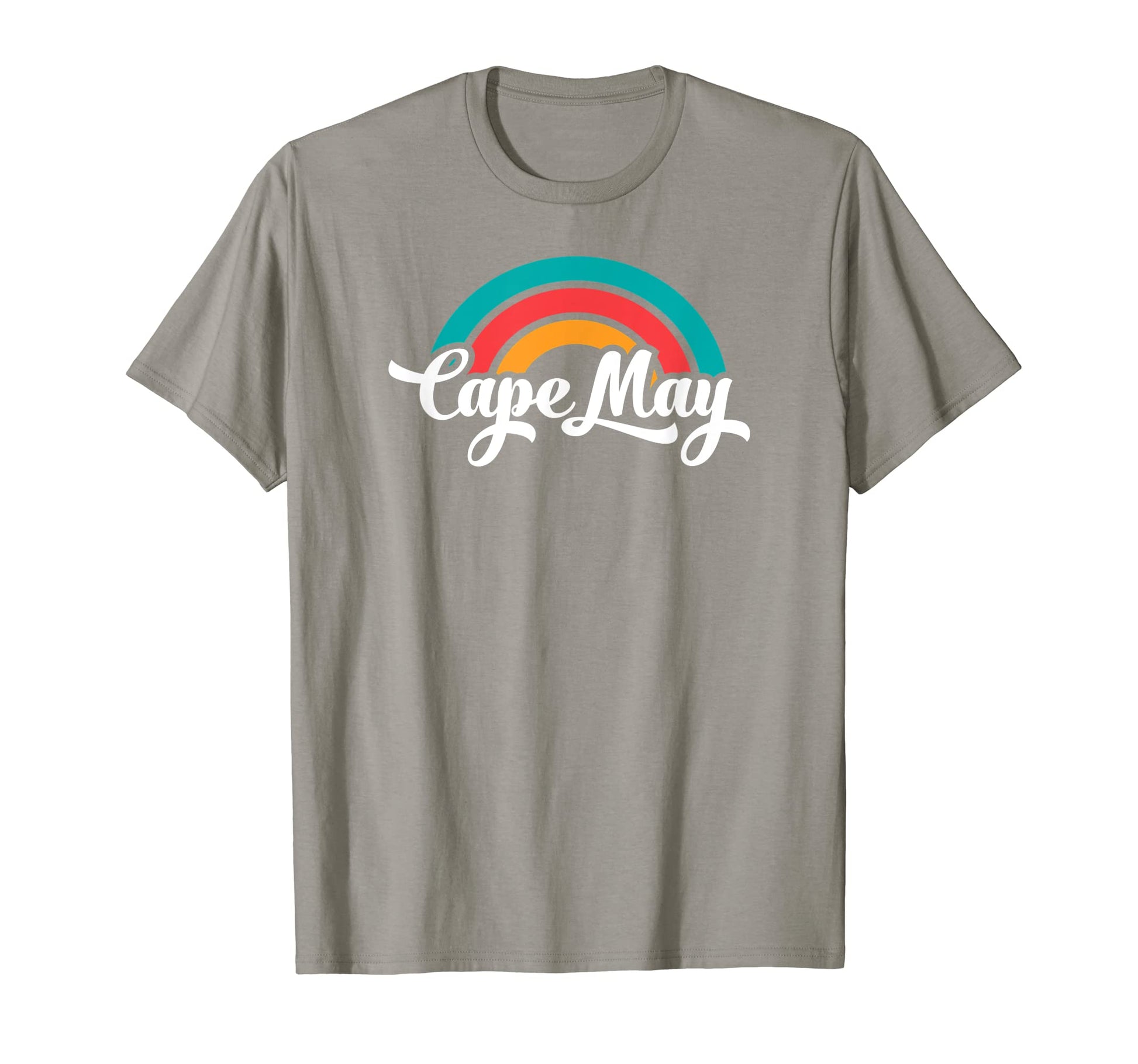 Cape May Nj Script Rainbow T-Shirt - Unique Graphic for Adults - T-Shirt, Sweatshirt, Hoodie