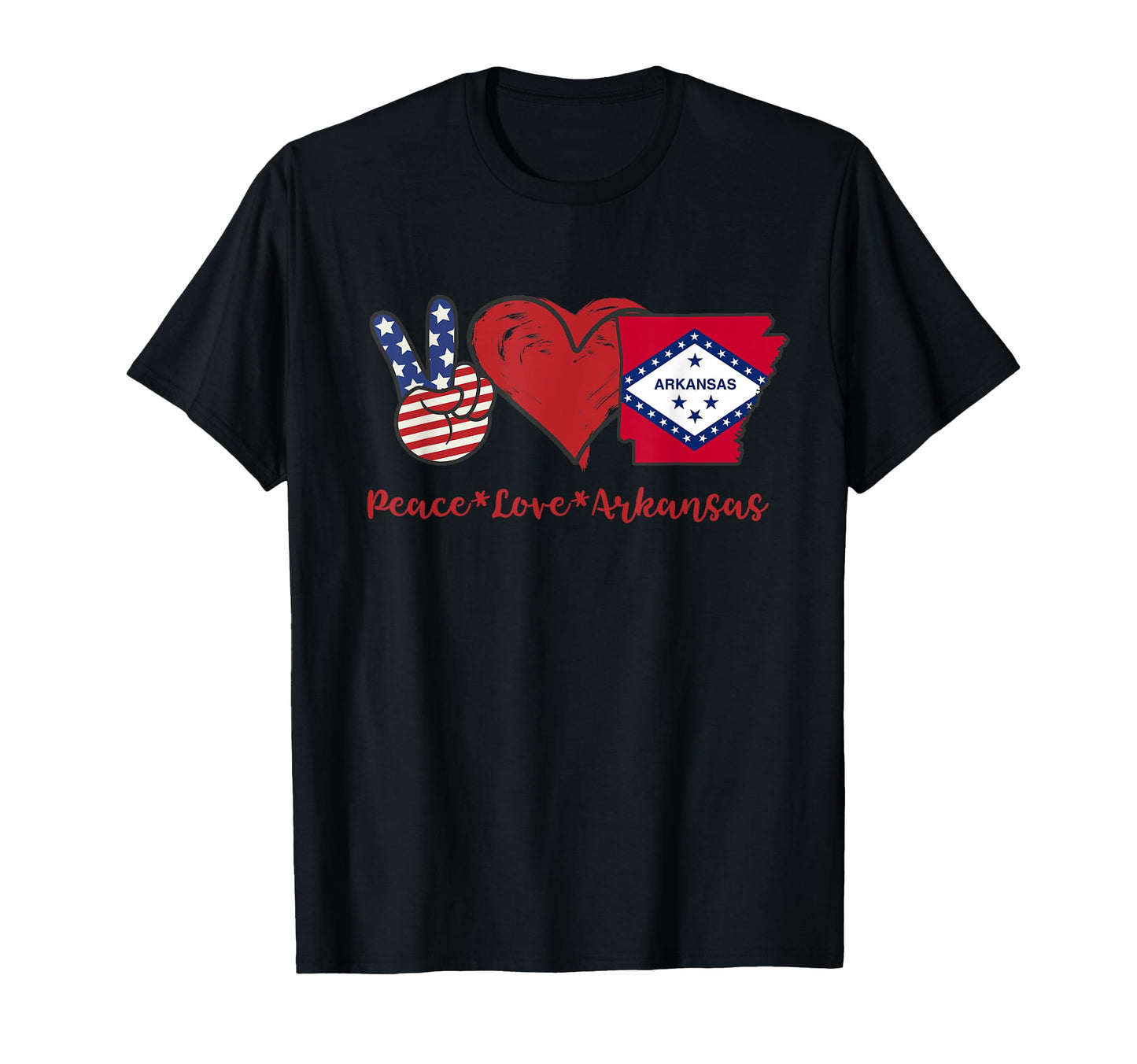 Peace Love Arkansas T-Shirt - Minimalist Print for Adults - T-Shirt, Sweatshirt, Hoodie