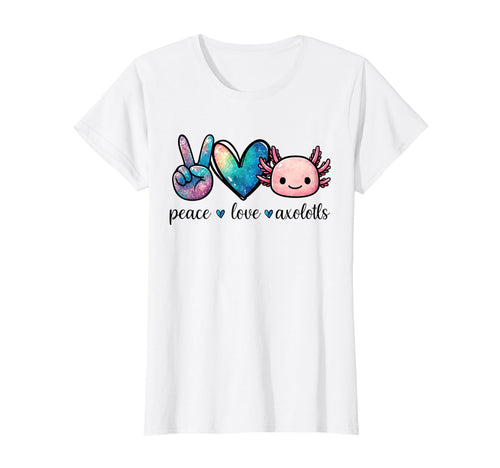 Peace Love Axolotls And Colorful T-Shirt - Custom Art Print for Adults - T-Shirt, Sweatshirt, Hoodie