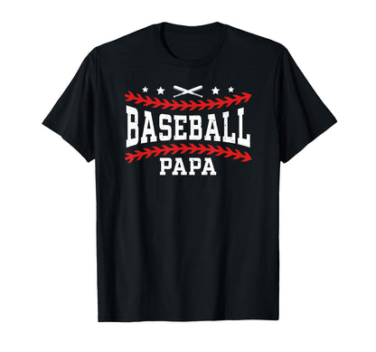 Baseball Papa Grandpa Proud Papa T-Shirt - Custom Art Print Men Women - T-Shirt, Sweatshirt, Hoodie