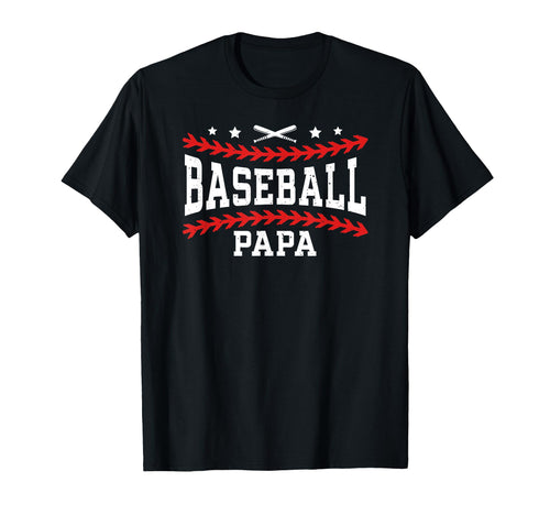 Baseball Papa Grandpa Proud Papa T-Shirt - Custom Art Print Men Women - T-Shirt, Sweatshirt, Hoodie