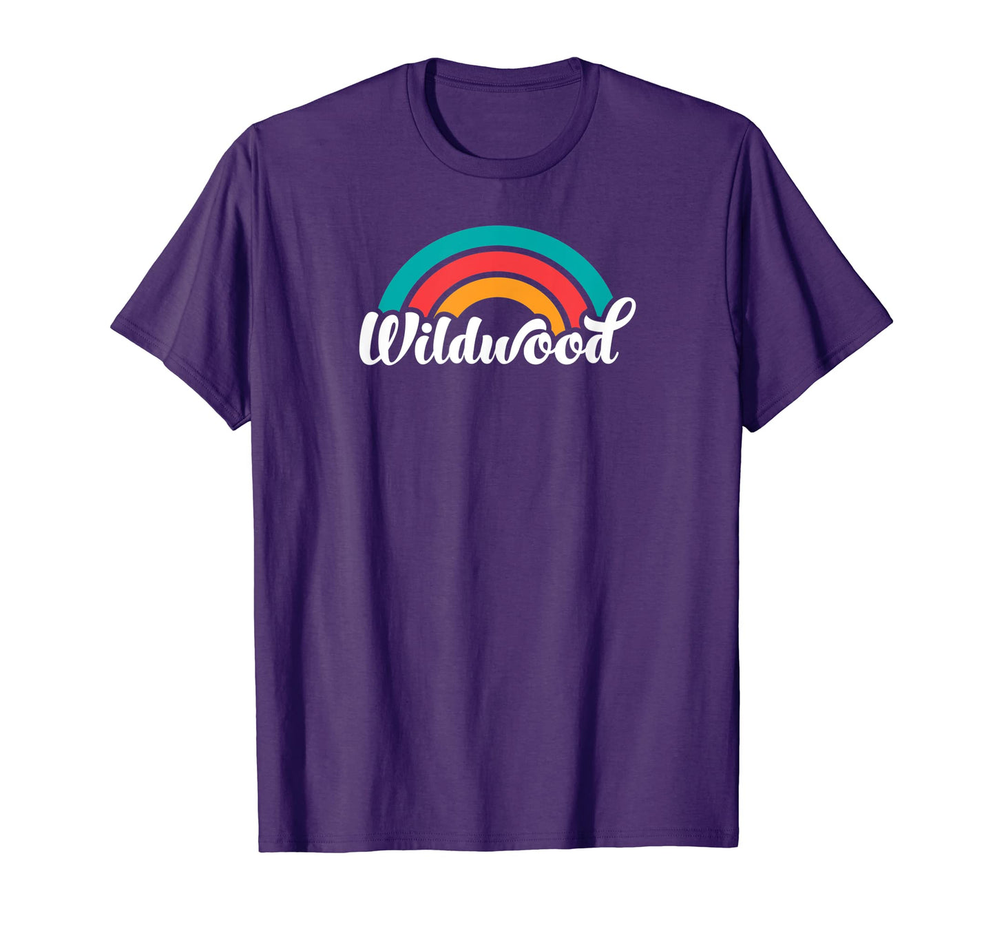 Wildwood Nj Script Rainbow T-Shirt - Trendy Graphic Unisex - T-Shirt, Sweatshirt, Hoodie