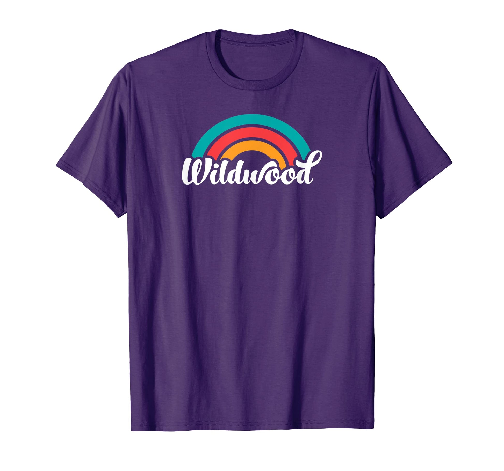Wildwood Nj Script Rainbow T-Shirt - Trendy Graphic Unisex - T-Shirt, Sweatshirt, Hoodie