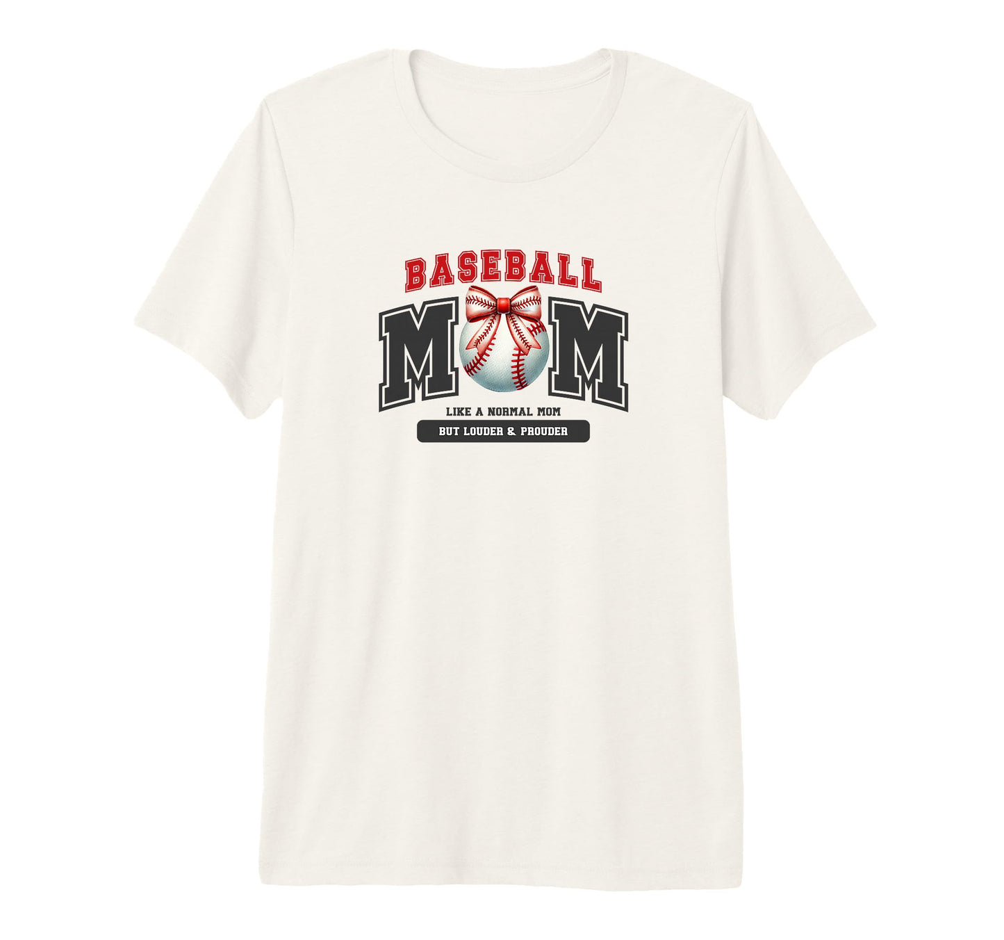 Baseball Mom Bow Ball Red Black Tri Blend T-Shirt - Streetwear Style Unisex - T-Shirt, Sweatshirt, Hoodie